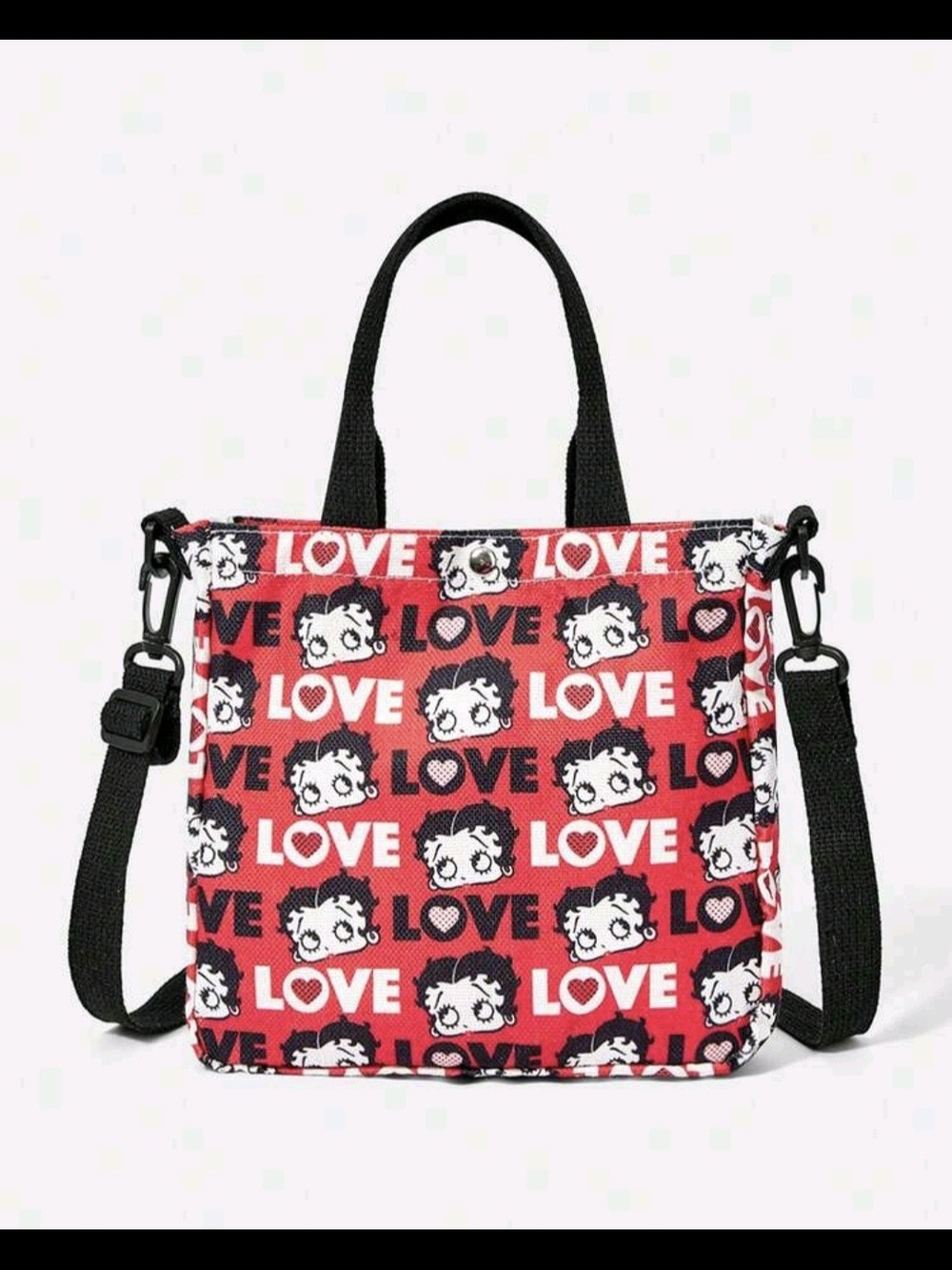 Betty Boop Red and Black 'LOVE' Crossbody Tote